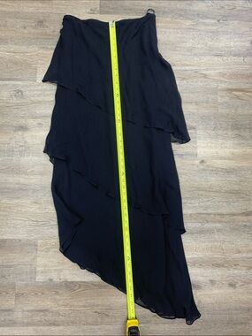 Chetta B Black Asymmetrical Layered Maxi Skirt Size 10